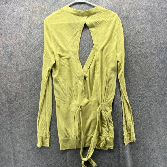 Pilcro And The Letterpress Cardigan Sweater Womens Medium Green Open Back Tie - Picture 2 of 11